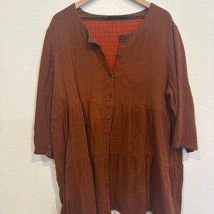 Gudrun Sjoden Rust Button-Down Shirt